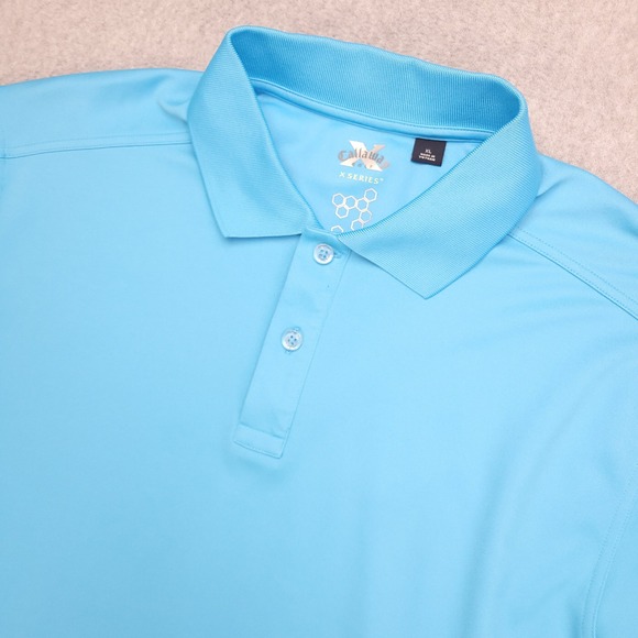 Callaway X Series Polo Golf Shirt Mens XL Light Blue Short Sleeve - Picture 1 of 14